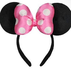 Pink Polka Dot Minnie-Style Mouse Ears Headband